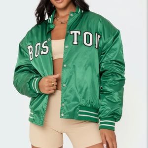 Bomber style collegiate jacket